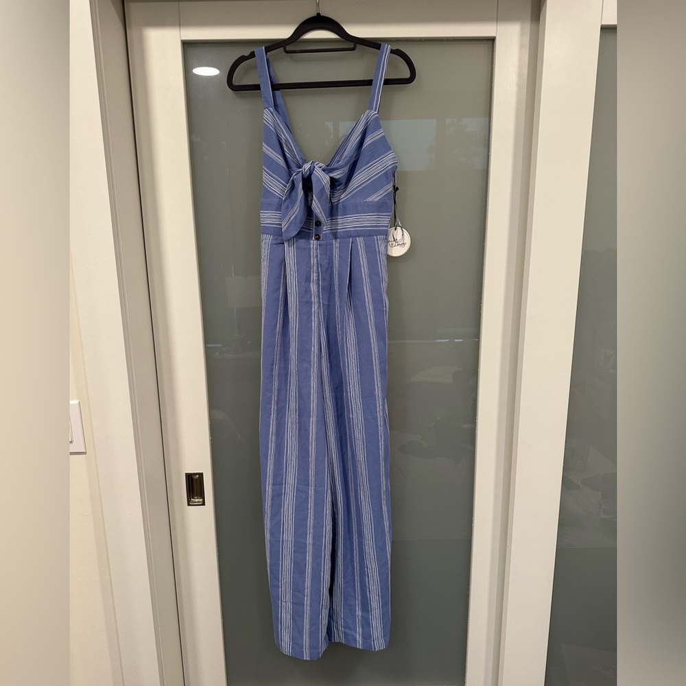 Milk & Honey Blue striped jump suit